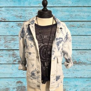 NWT LuLaRoe Tye Dye Kenny Denim Jacket M
